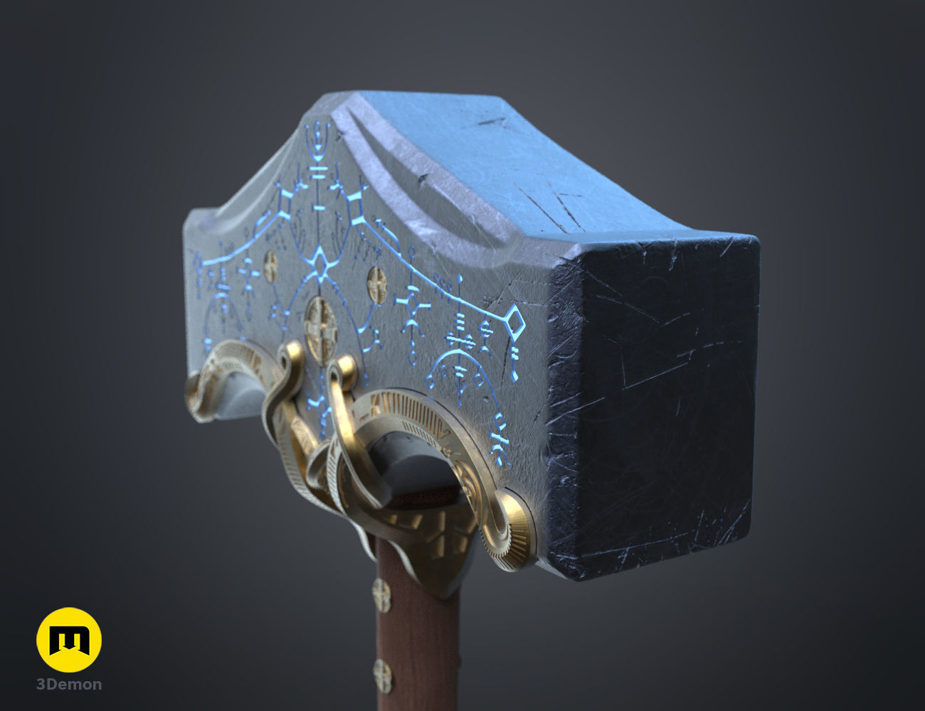 Mjolnir hammer - God of War Ragnarok 3D print model_11