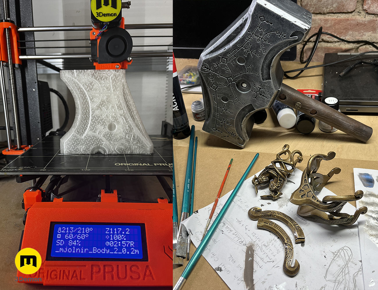 Mjolnir hammer - God of War Ragnarok 3D print model_34