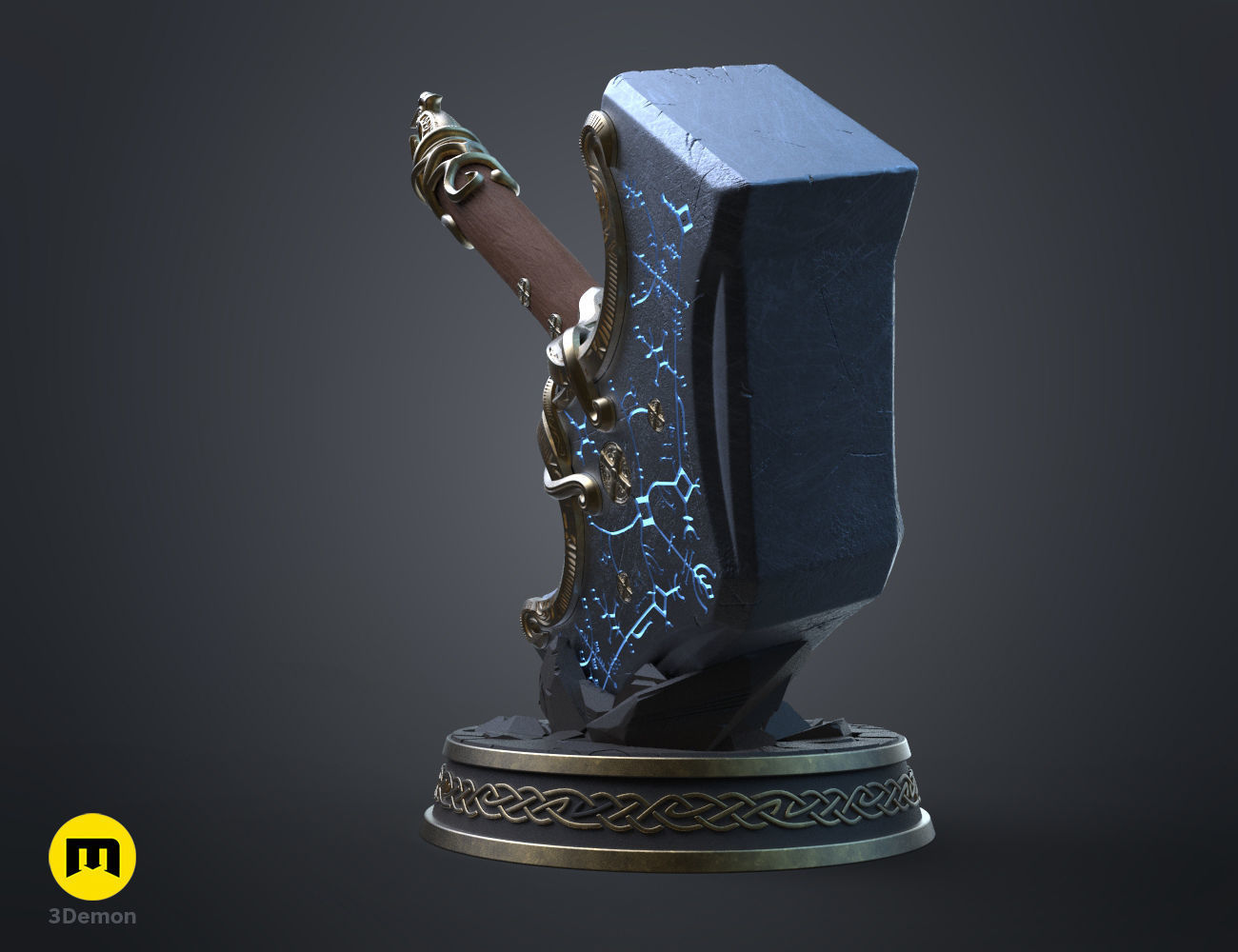 Mjolnir hammer - God of War Ragnarok 3D print model_4