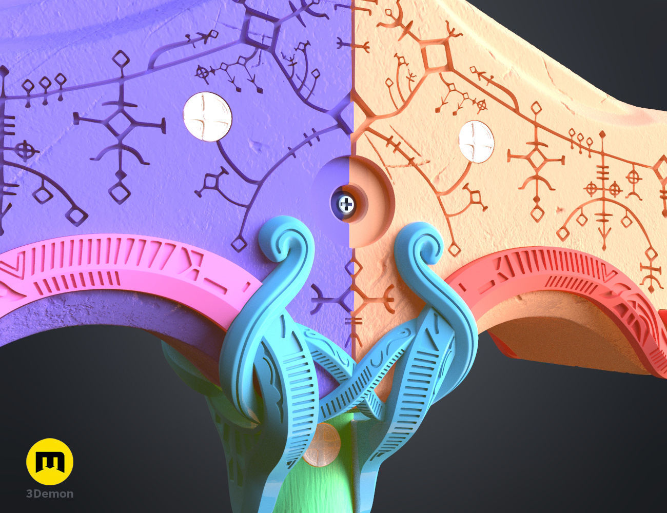 Mjolnir hammer - God of War Ragnarok 3D print model_9