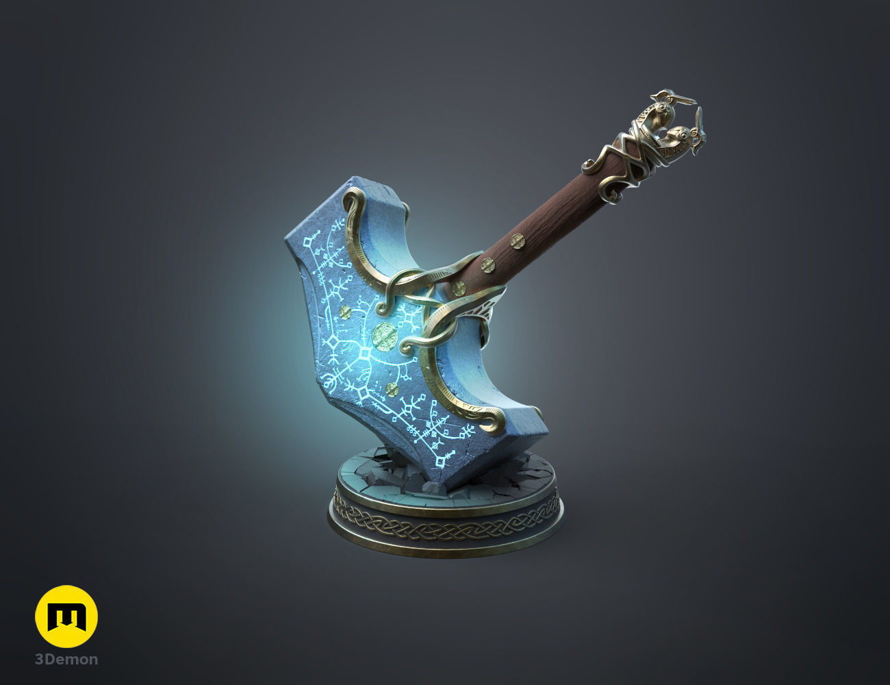 Mjolnir hammer - God of War Ragnarok 3D print model_2