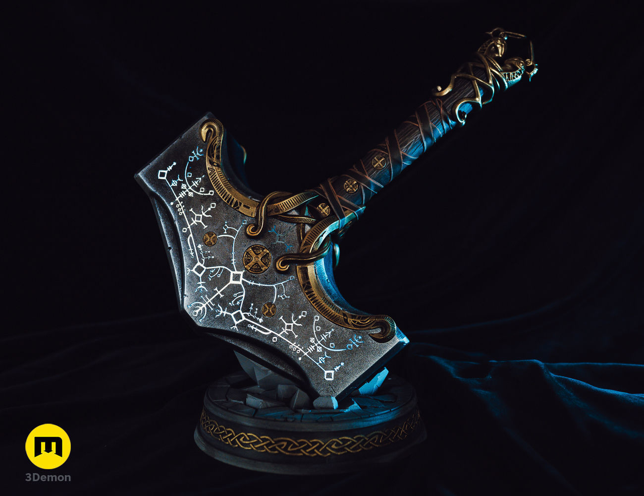 Mjolnir hammer - God of War Ragnarok 3D print model_6