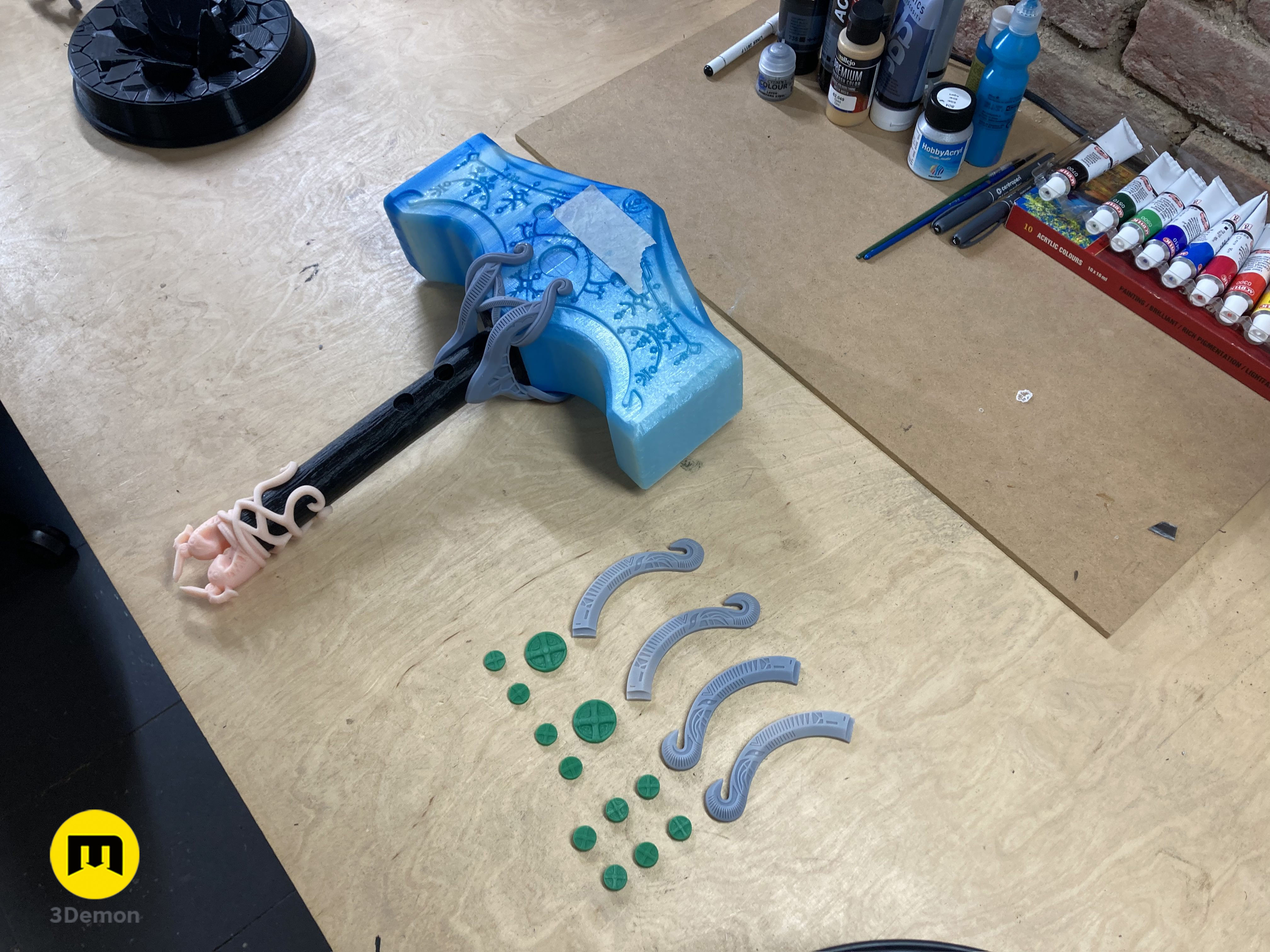 Mjolnir hammer - God of War Ragnarok 3D print model_32