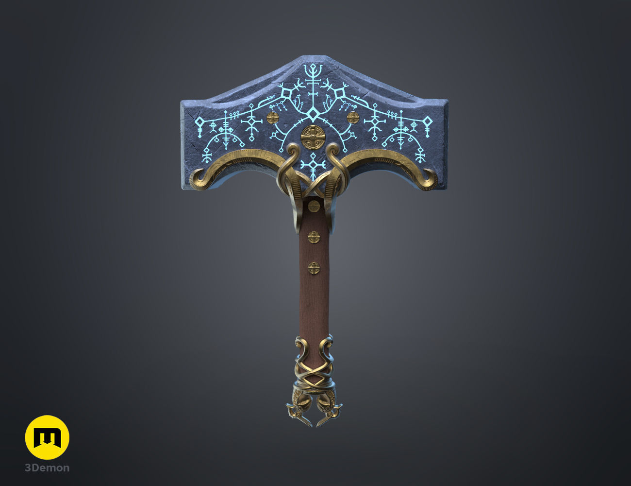 Mjolnir hammer God of War Ragnarok 3D model 3D printable CGTrader
