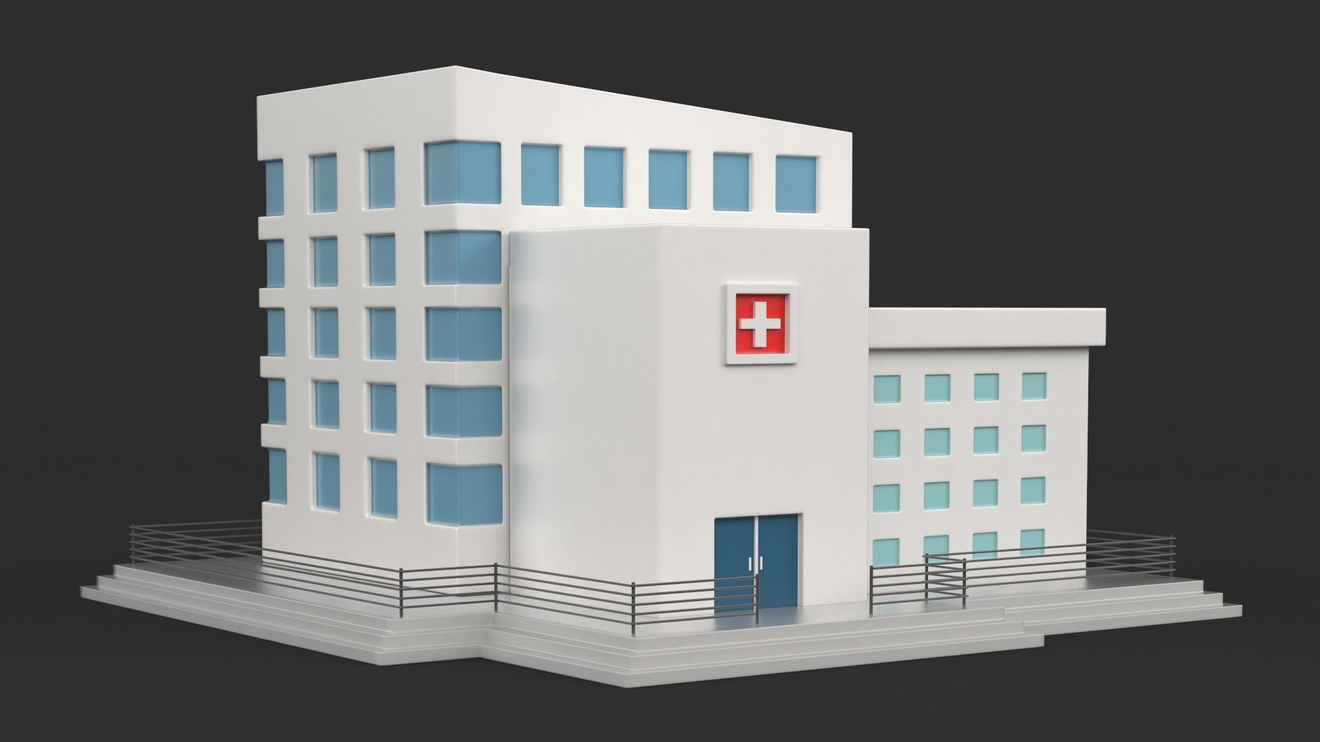 Cartoon Hospital 3D model_2