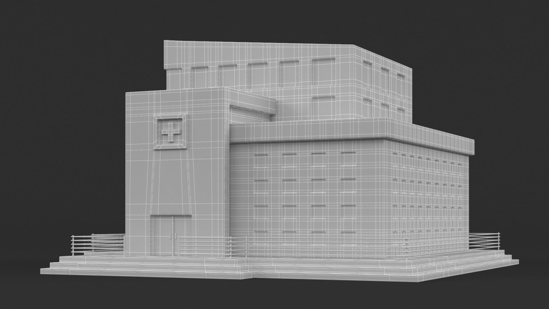Cartoon Hospital 3D model_6