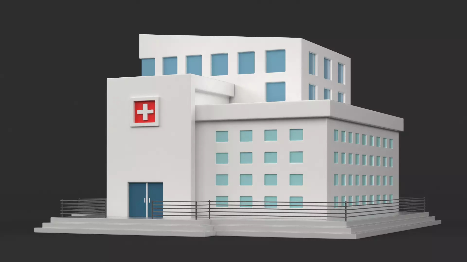 Cartoon Hospital 3D model_0