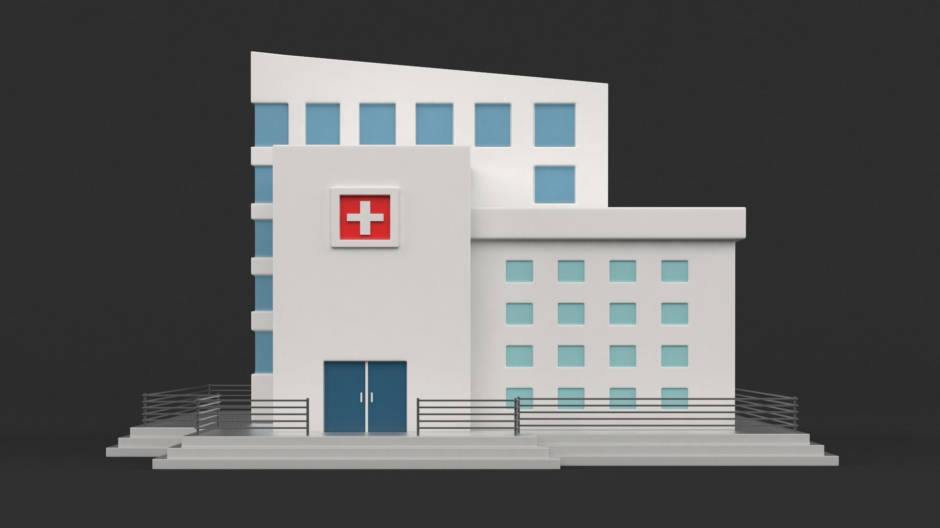 Cartoon Hospital 3D model_1