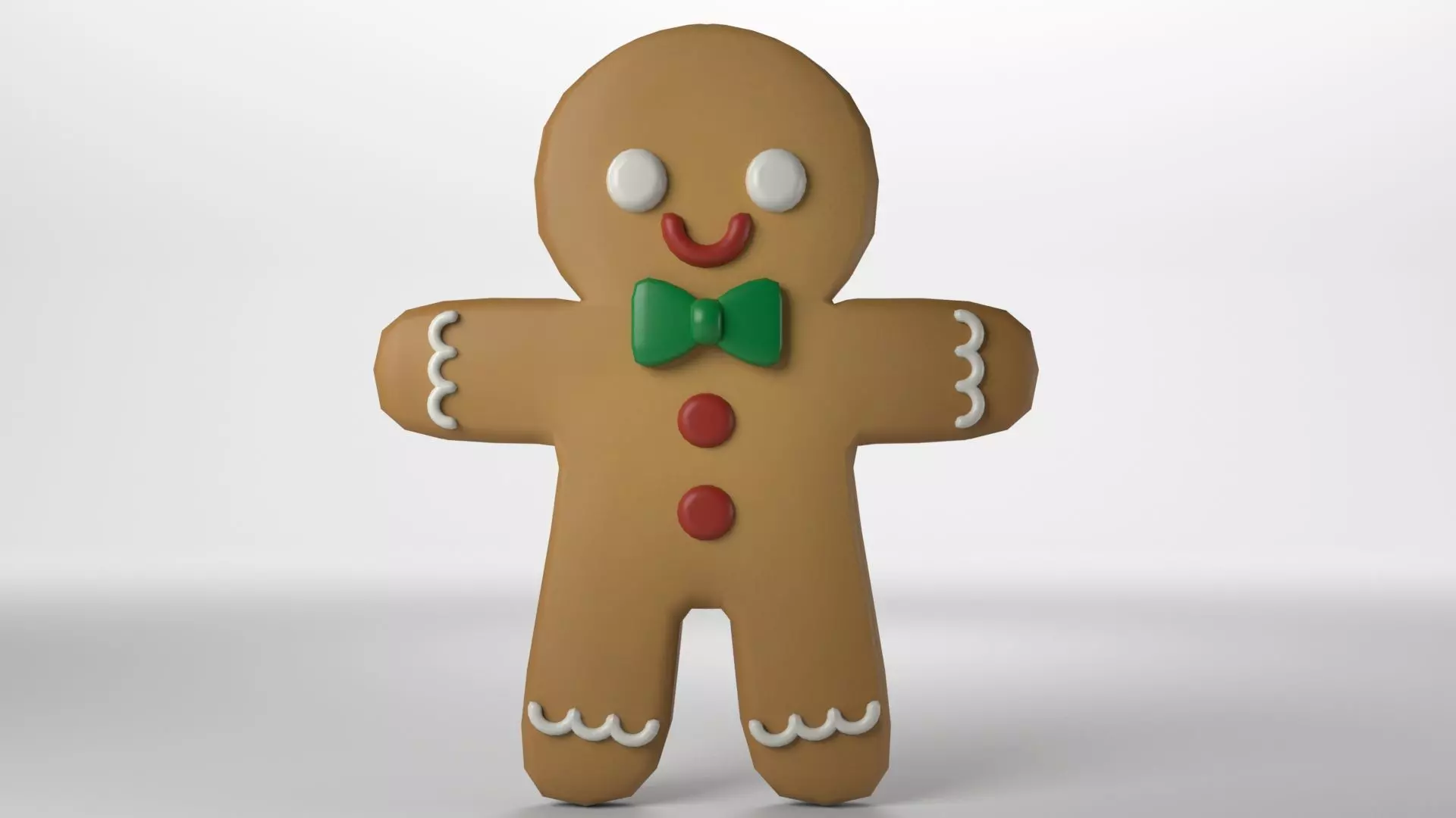 Low poly - Cute Gingerbread Cookie Low-poly 3D model