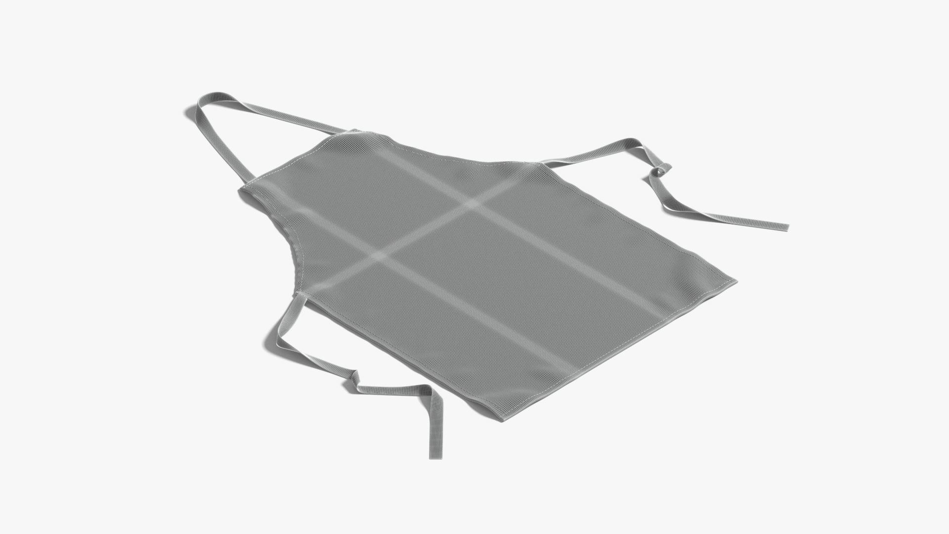 White Protective Apron - chief cook uniform Low-poly 3D model_8