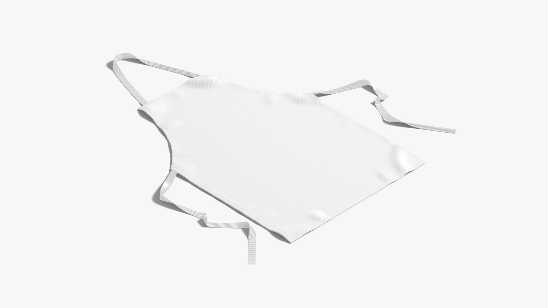 White Protective Apron - chief cook uniform Low-poly 3D model_1