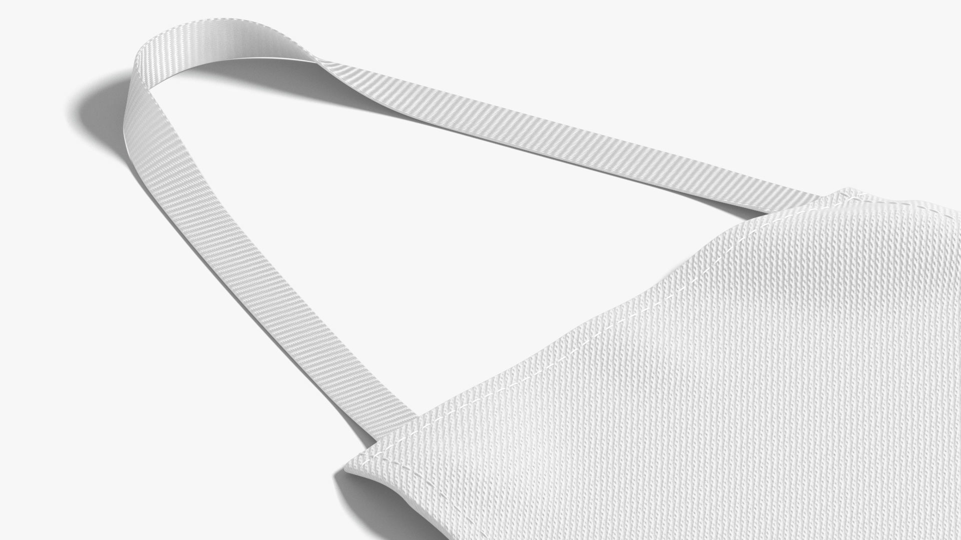 White Protective Apron - chief cook uniform Low-poly 3D model_3