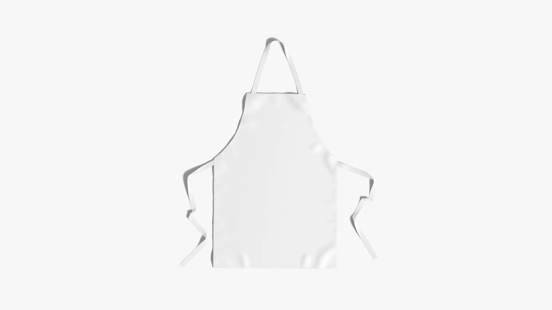 White Protective Apron - chief cook uniform Low-poly 3D model_0
