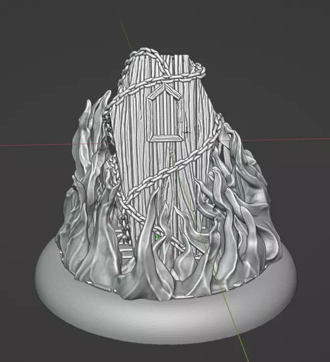 Flaming Coffin Marker 3D print model_0