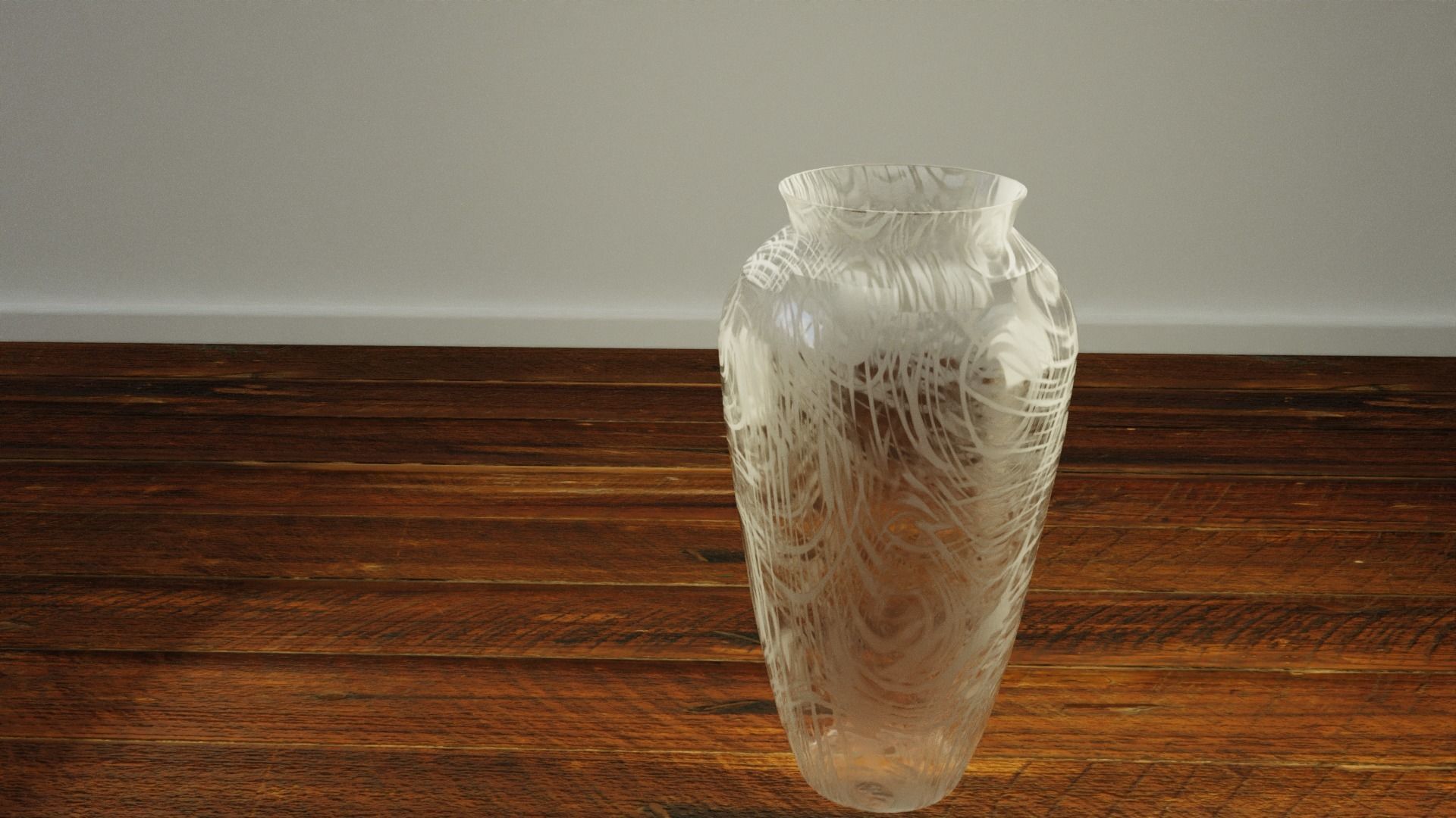 Decorative Wavy Glass Vase Low-poly 3D model_5