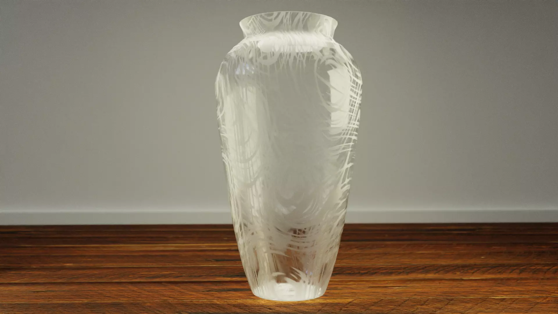 Decorative Wavy Glass Vase Low-poly 3D model_0