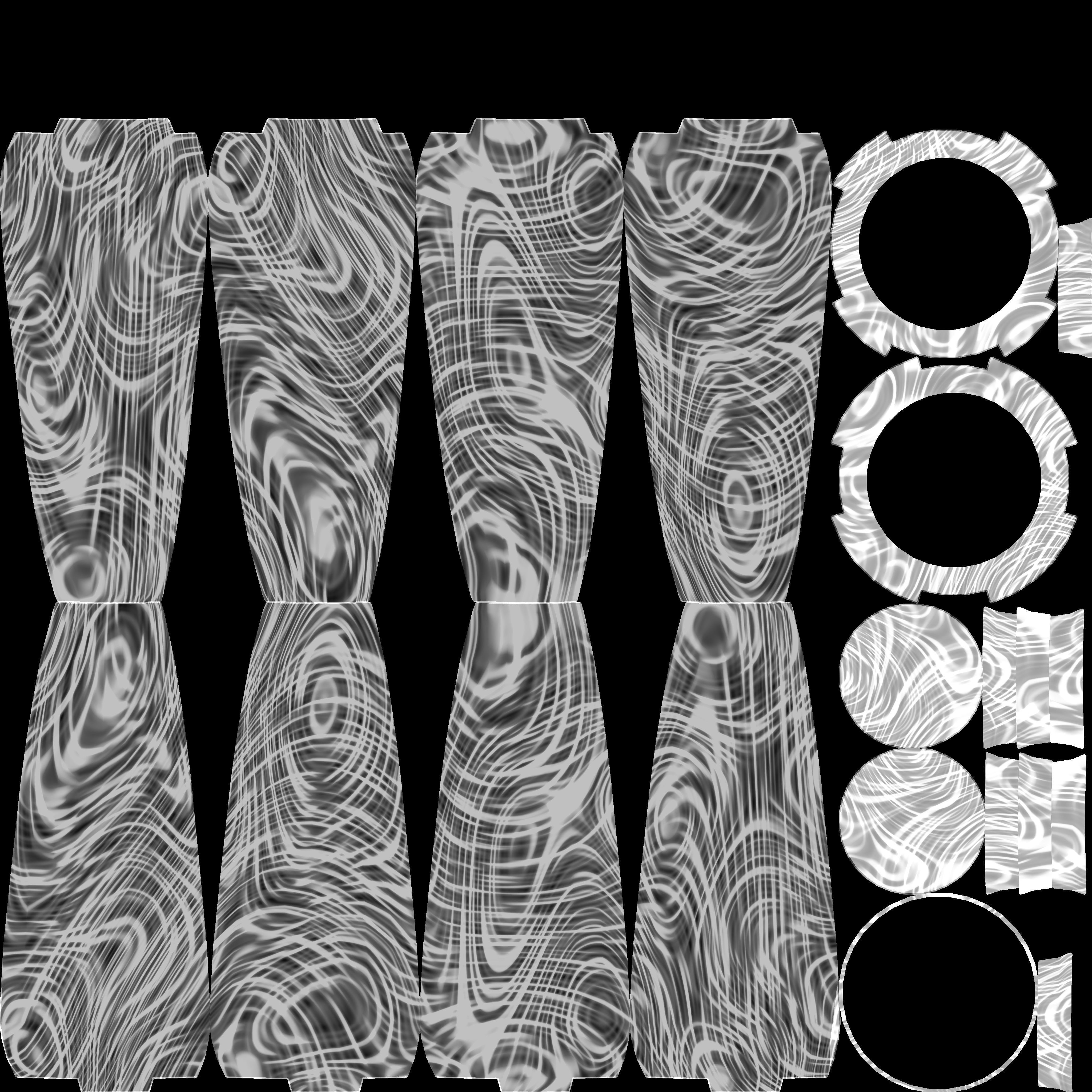 Decorative Wavy Glass Vase Low-poly 3D model_9