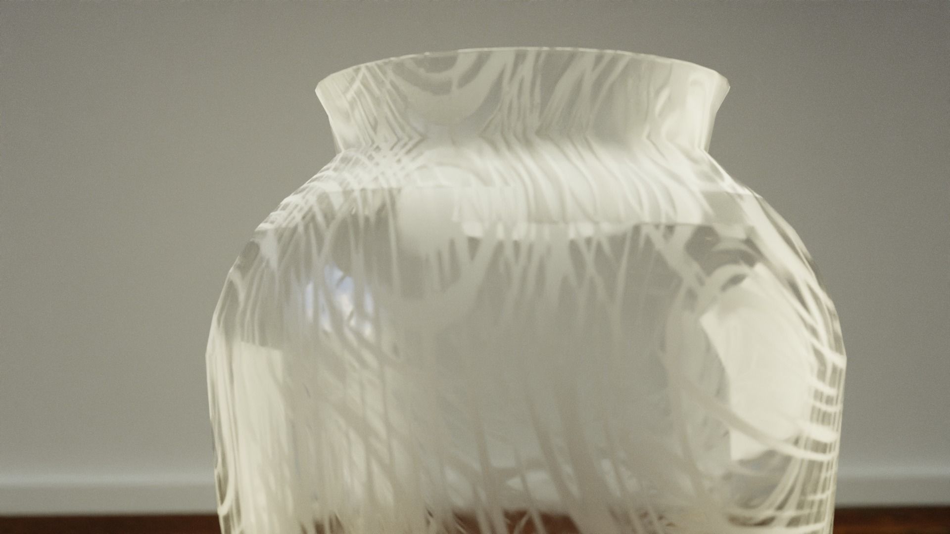 Decorative Wavy Glass Vase Low-poly 3D model_3