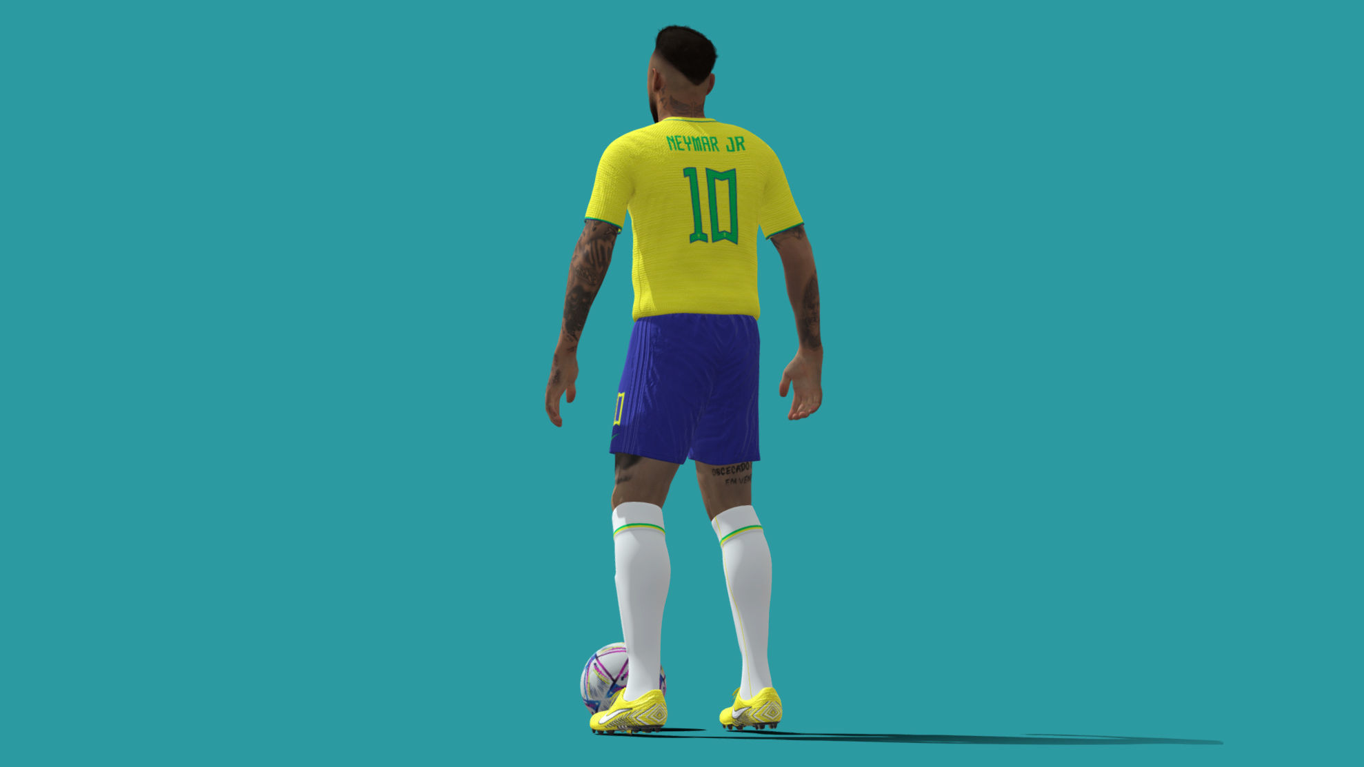 3D Rigged Neymar Brazil Worldcup 2022 3D model_5