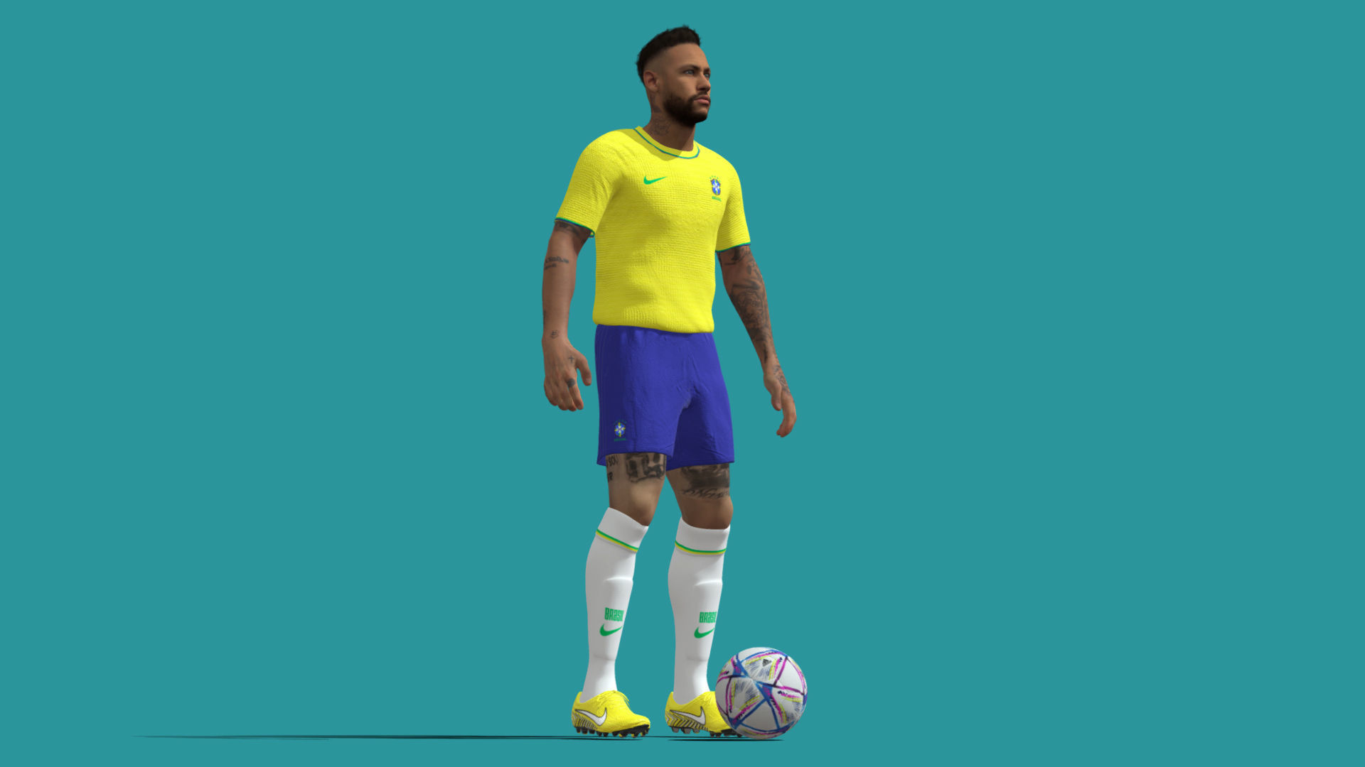 3D Rigged Neymar Brazil Worldcup 2022 3D model_6