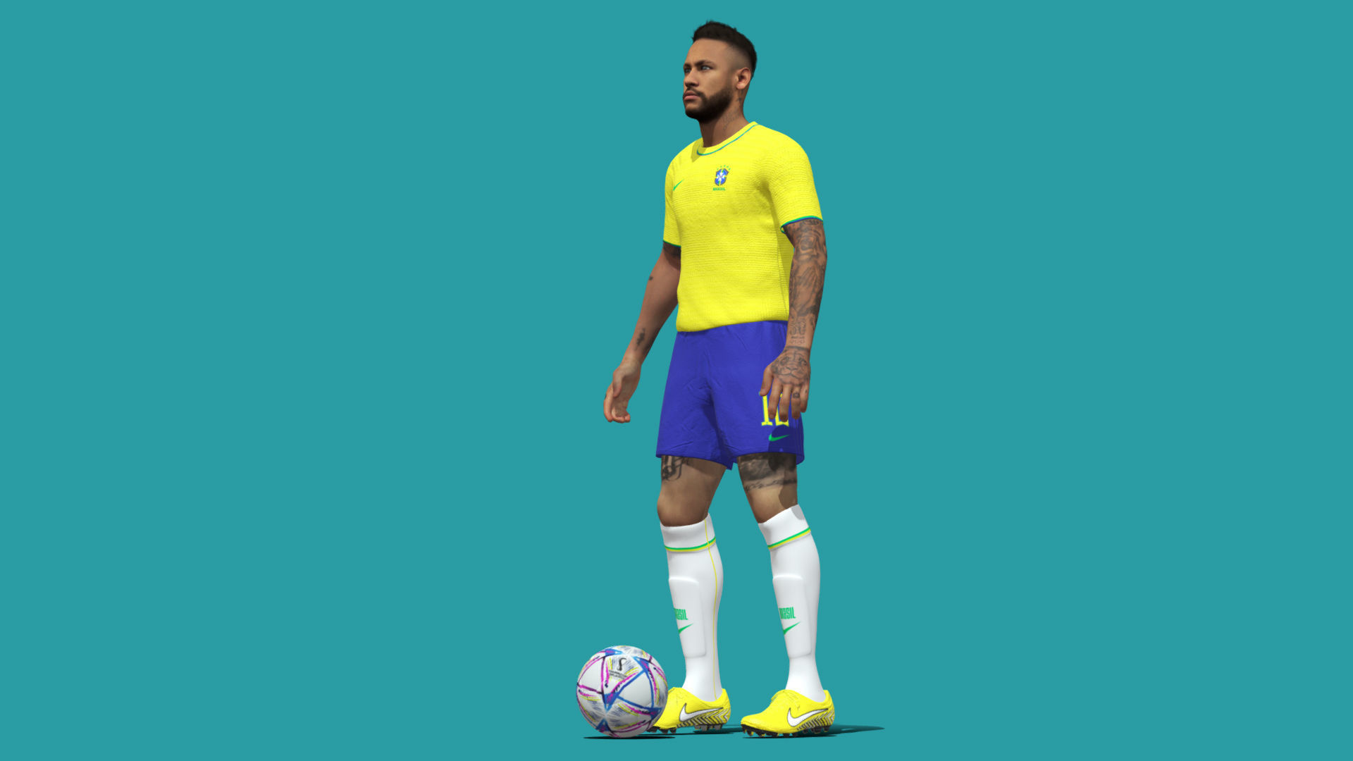 3D Rigged Neymar Brazil Worldcup 2022 3D model_4