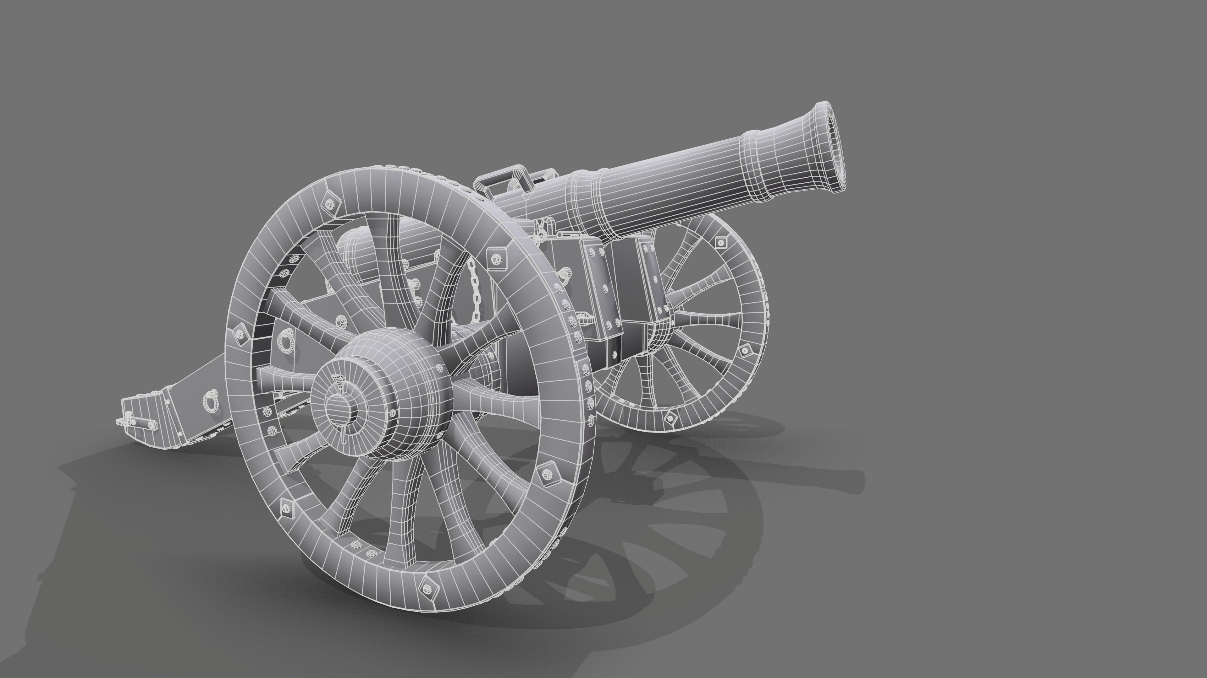 Cannon 24 pounds Low-poly 3D model_4