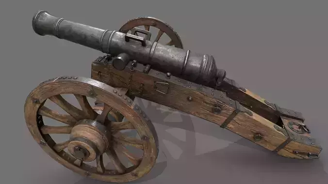 Cannon 24 pounds Low-poly 3D model
