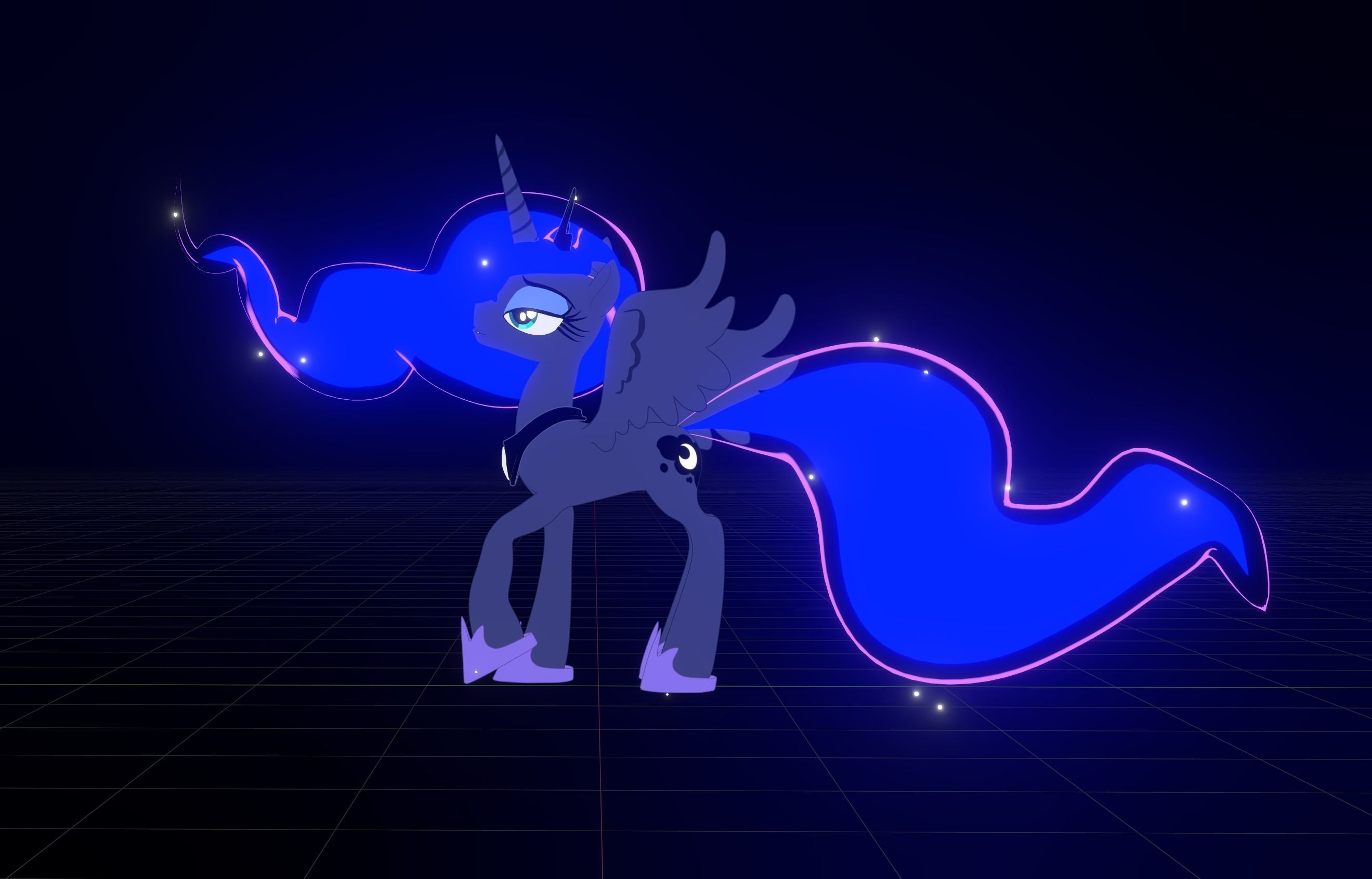 Princess Luna  with Toon Shading 3D model_60