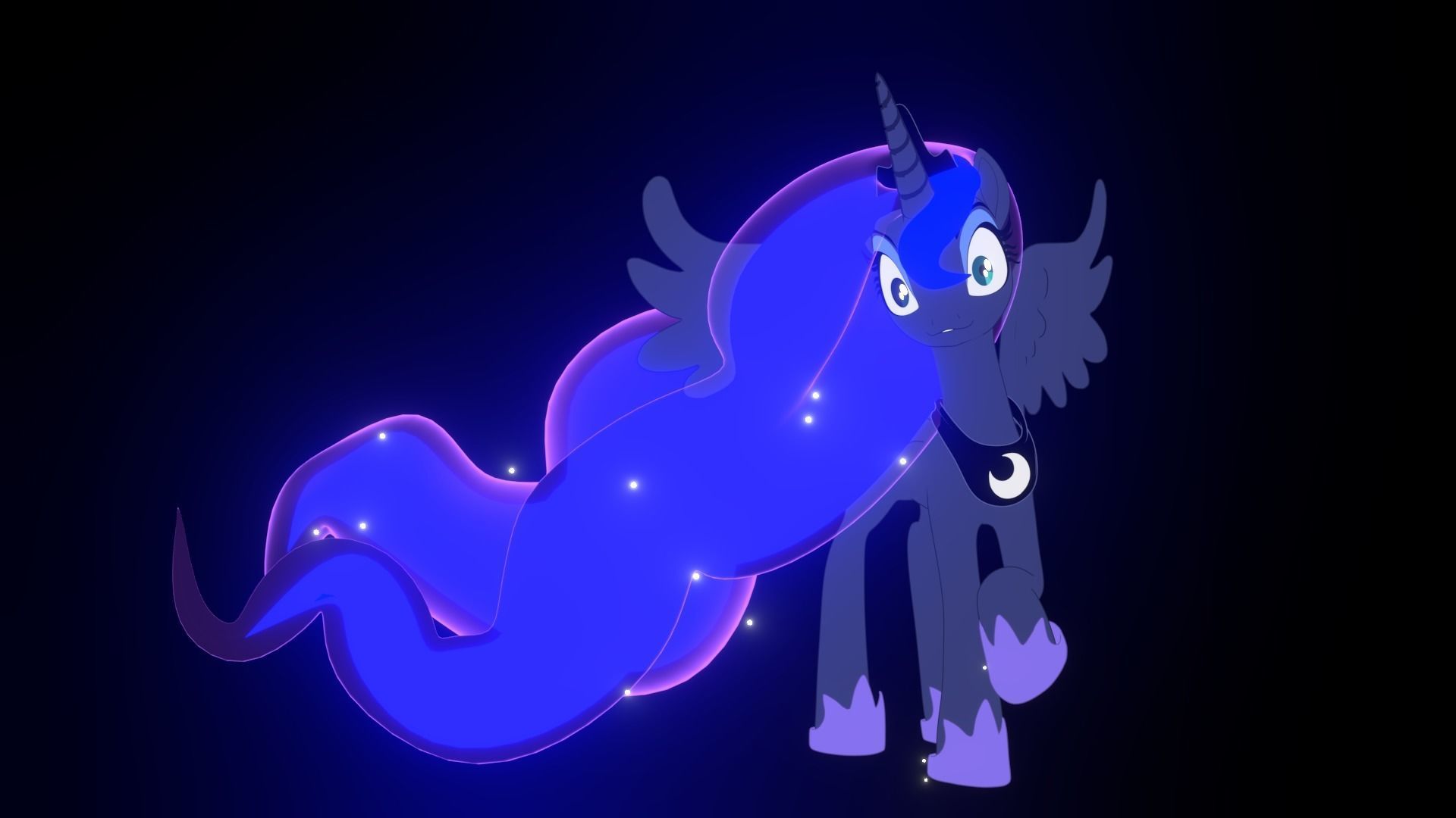 Princess Luna  with Toon Shading 3D model_4