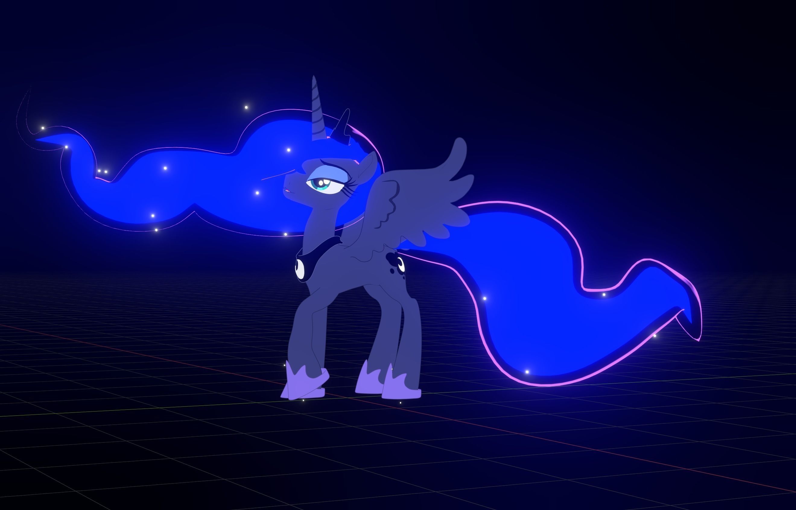 Princess Luna  with Toon Shading 3D model_20