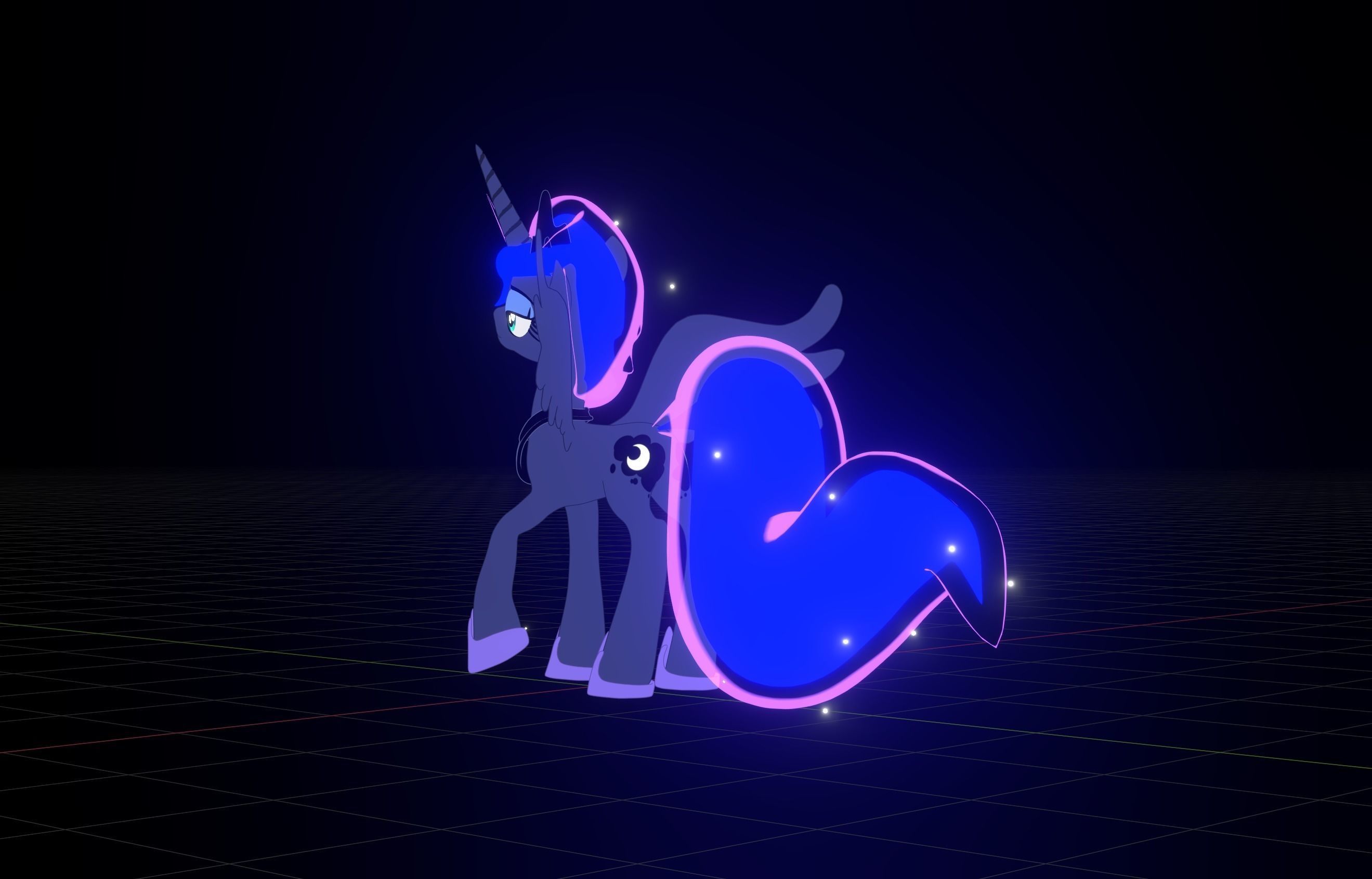 Princess Luna  with Toon Shading 3D model_50