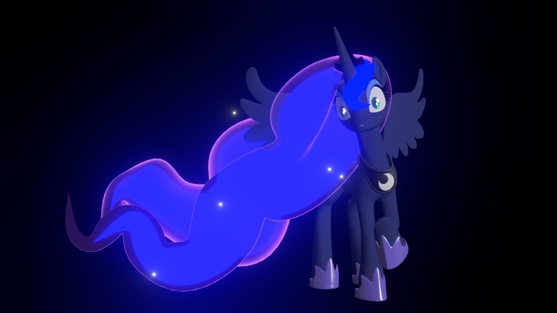 Princess Luna  with Toon Shading 3D model_3