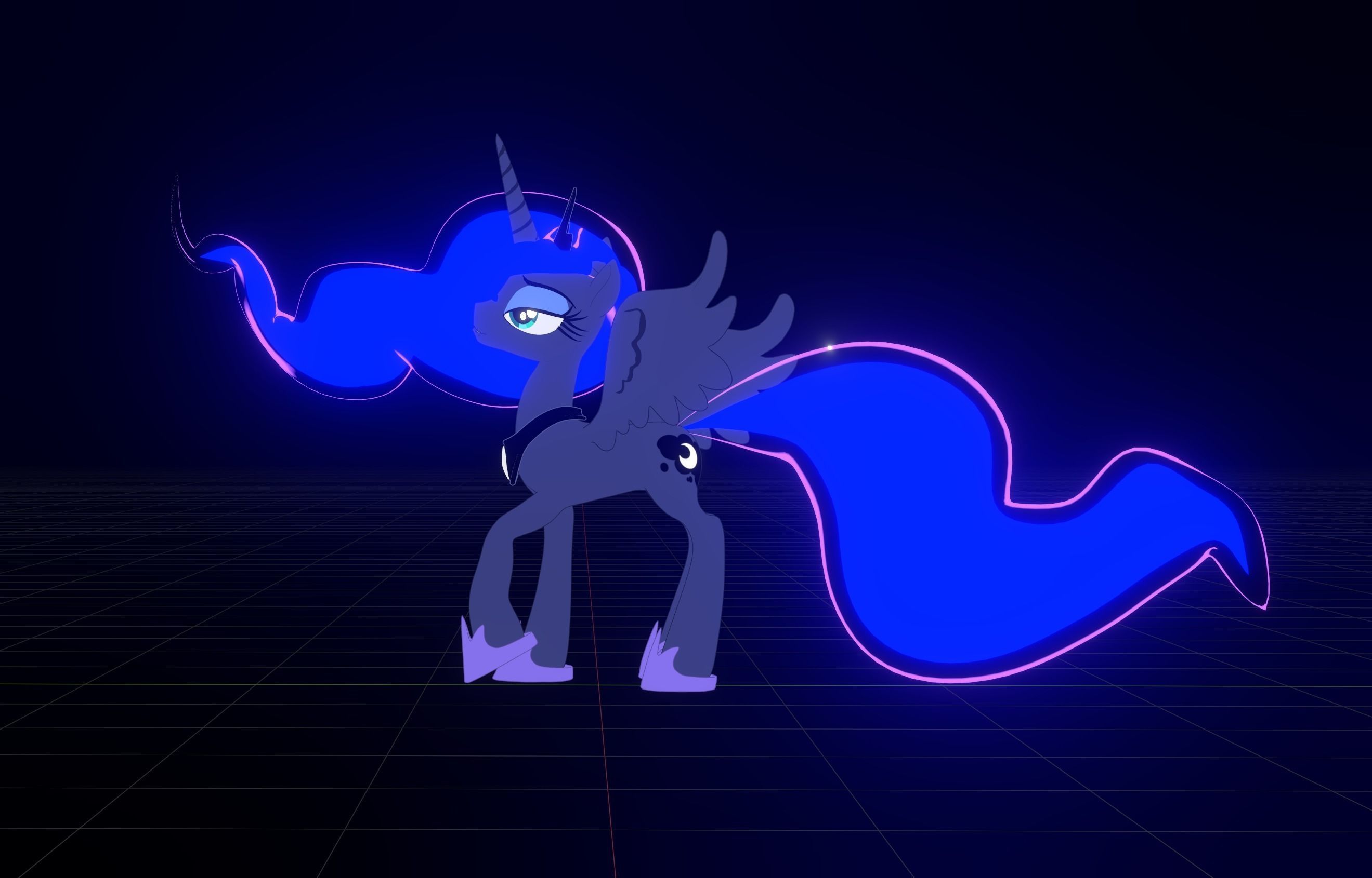Princess Luna  with Toon Shading 3D model_12