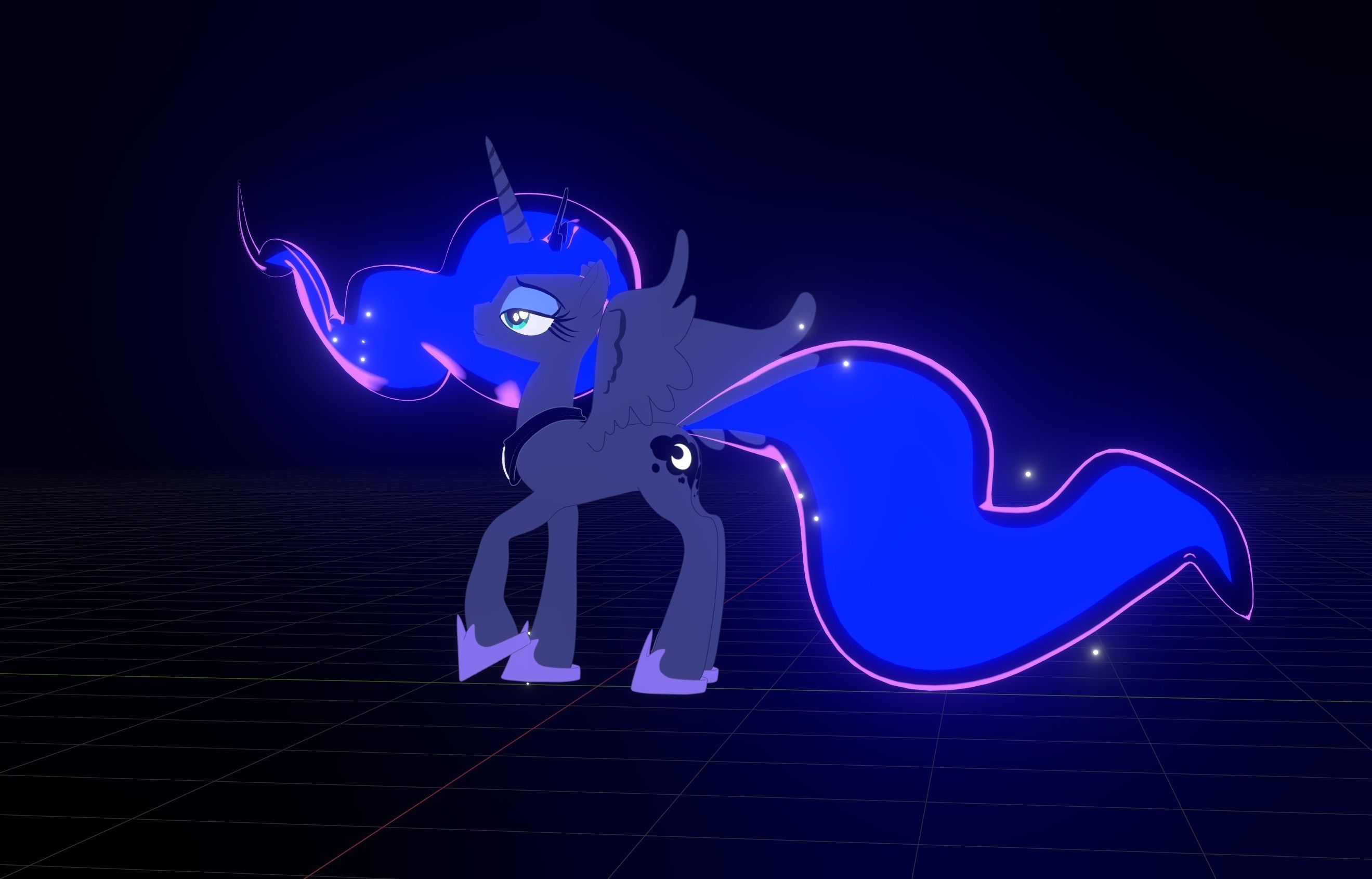 Princess Luna  with Toon Shading 3D model_56