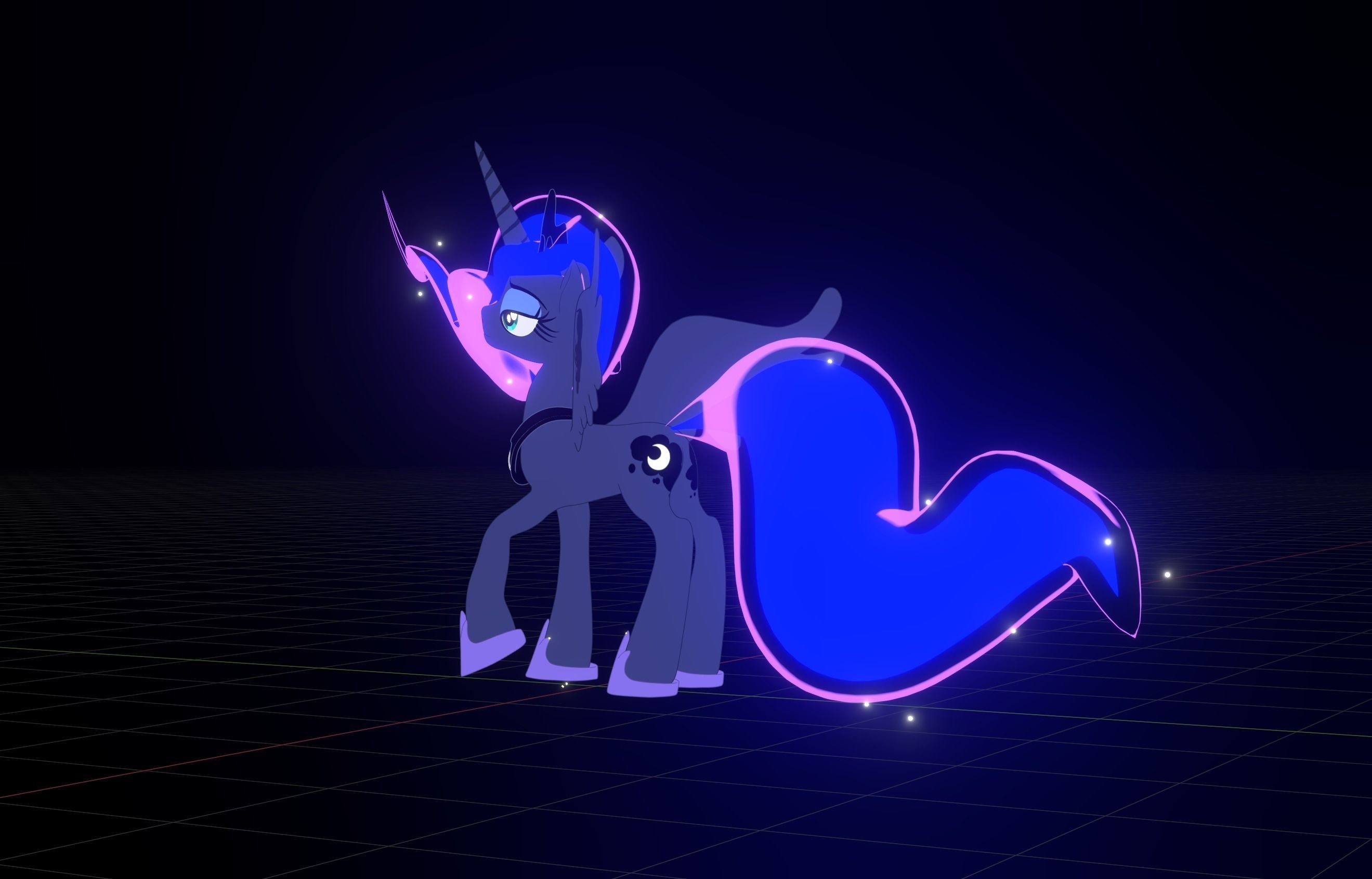 Princess Luna  with Toon Shading 3D model_52