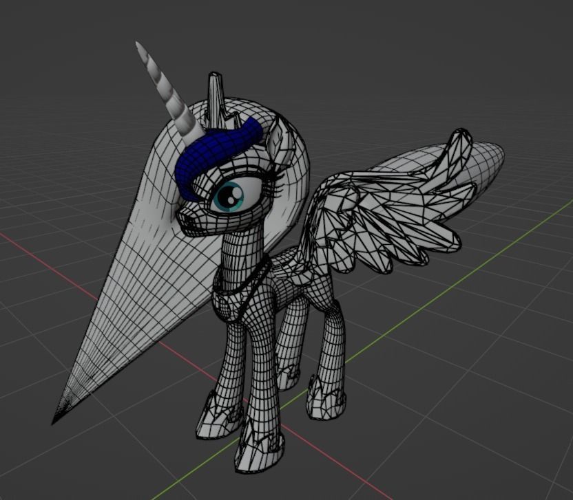 Princess Luna  with Toon Shading 3D model_1