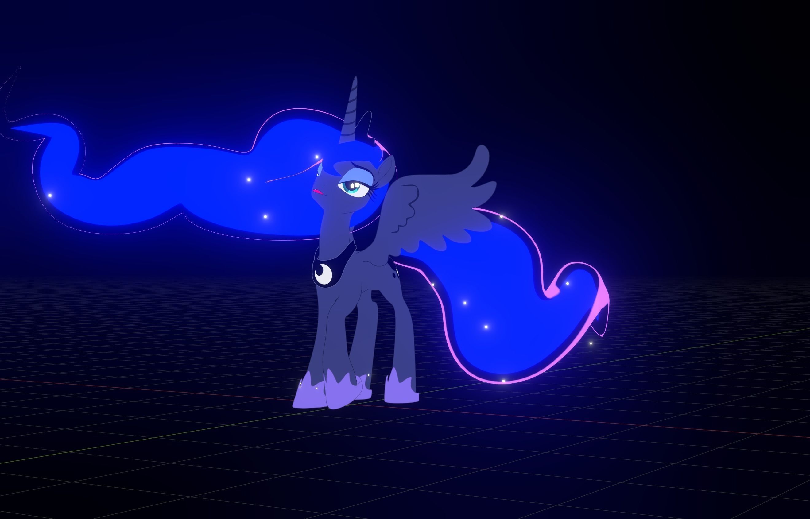 Princess Luna  with Toon Shading 3D model_24