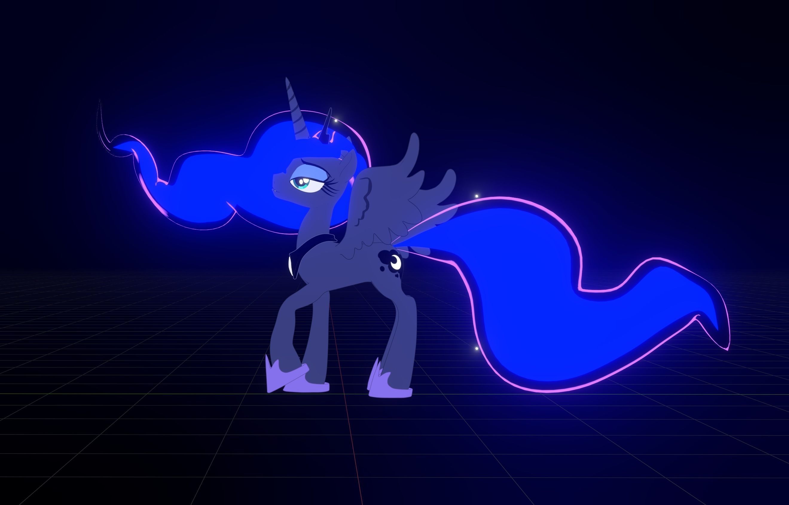 Princess Luna  with Toon Shading 3D model_13