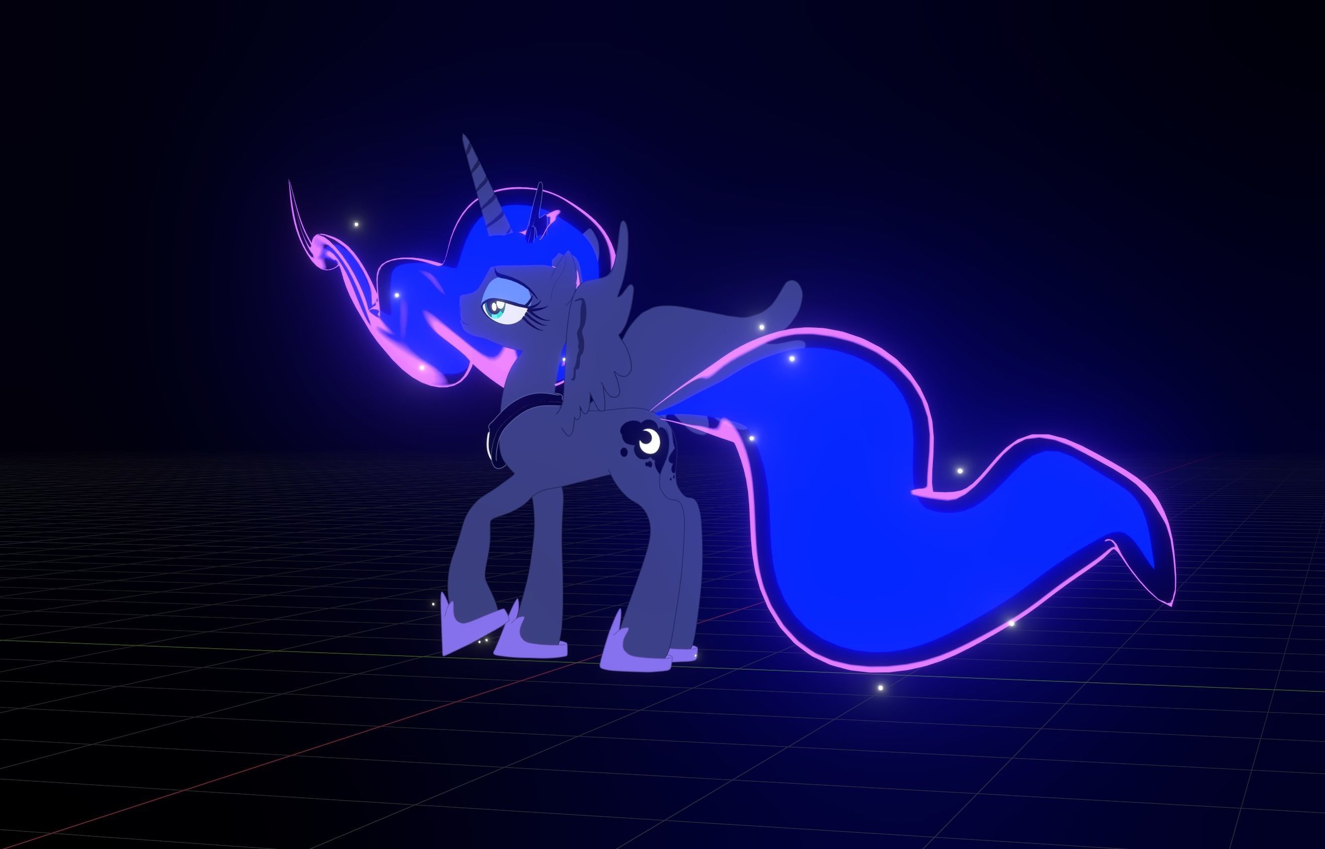 Princess Luna  with Toon Shading 3D model_54