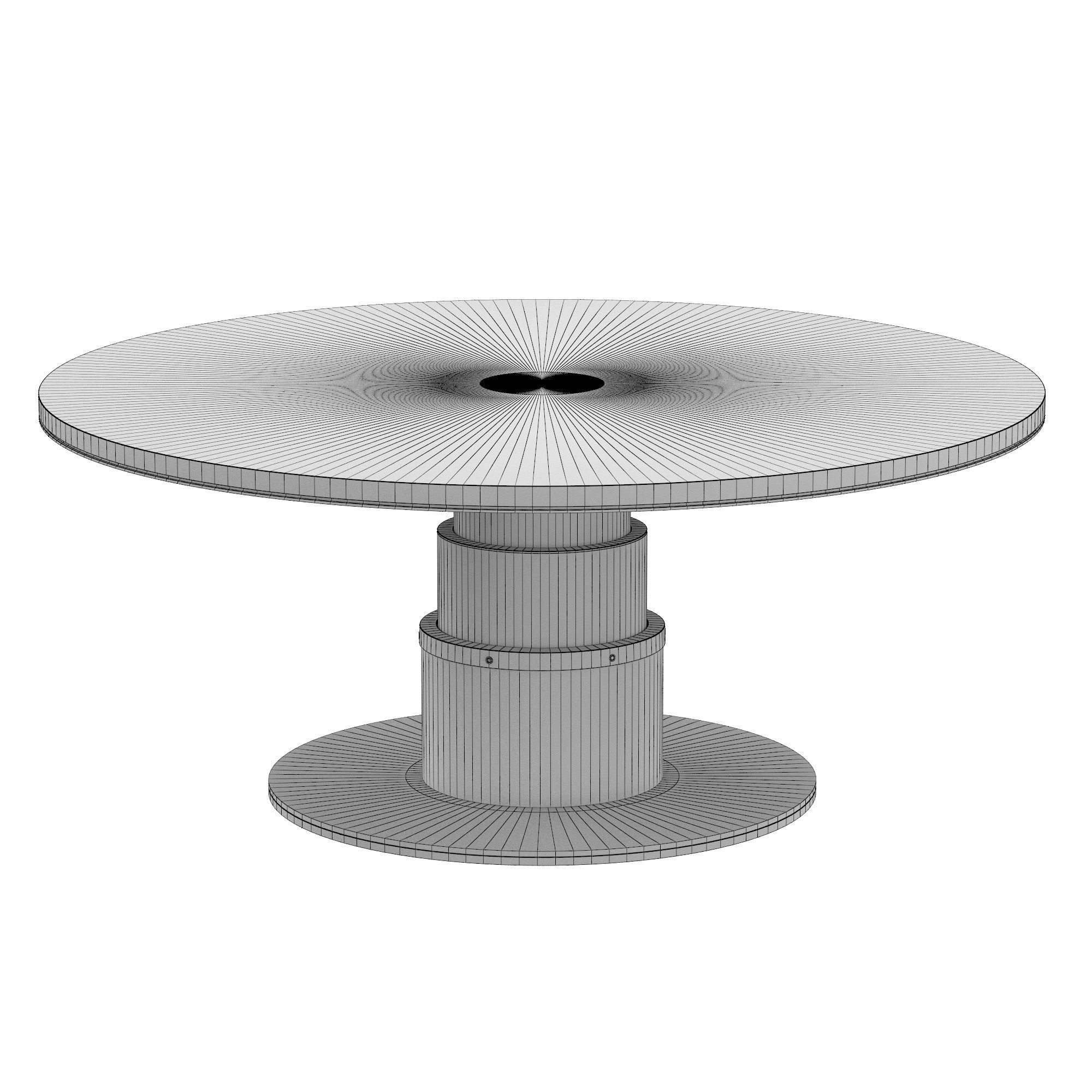 Sea round dining table 3D model_5