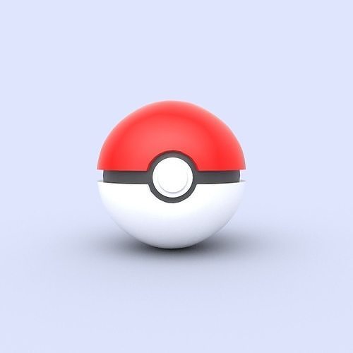 Pokeball pokemon ball Low-poly 3D model