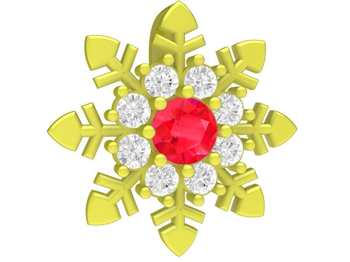 Diamond Snowflake Pendant 4217 3D print model_2