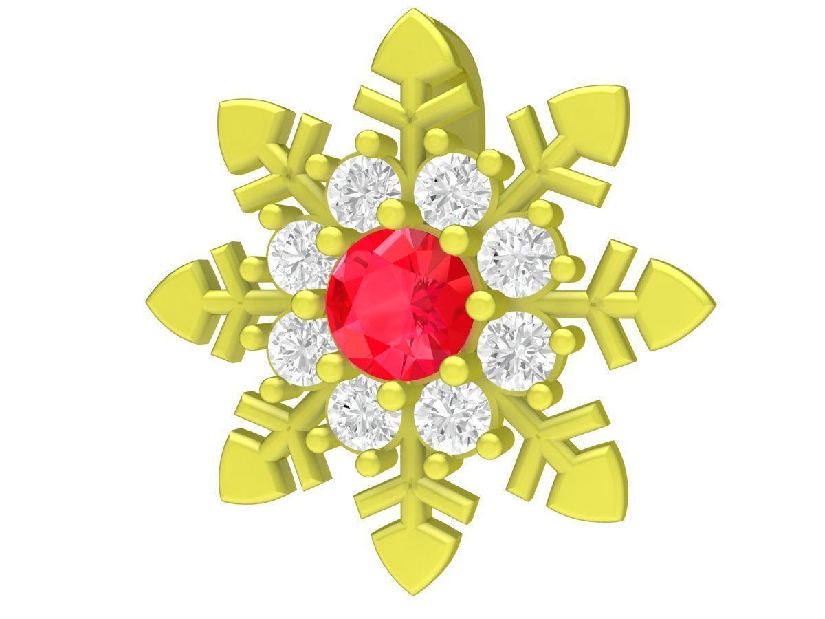 Diamond Snowflake Pendant 4217 3D print model_6
