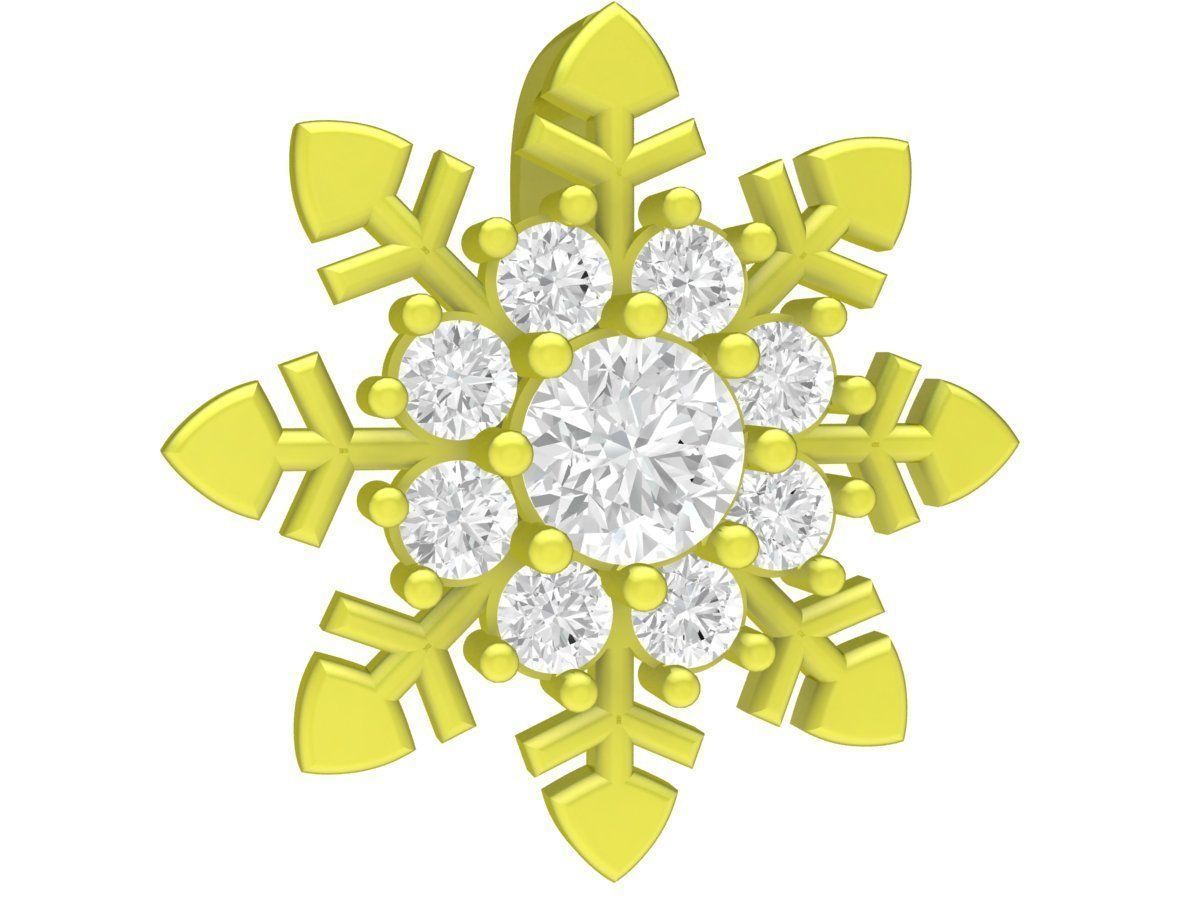 Diamond Snowflake Pendant 4217 3D print model_5