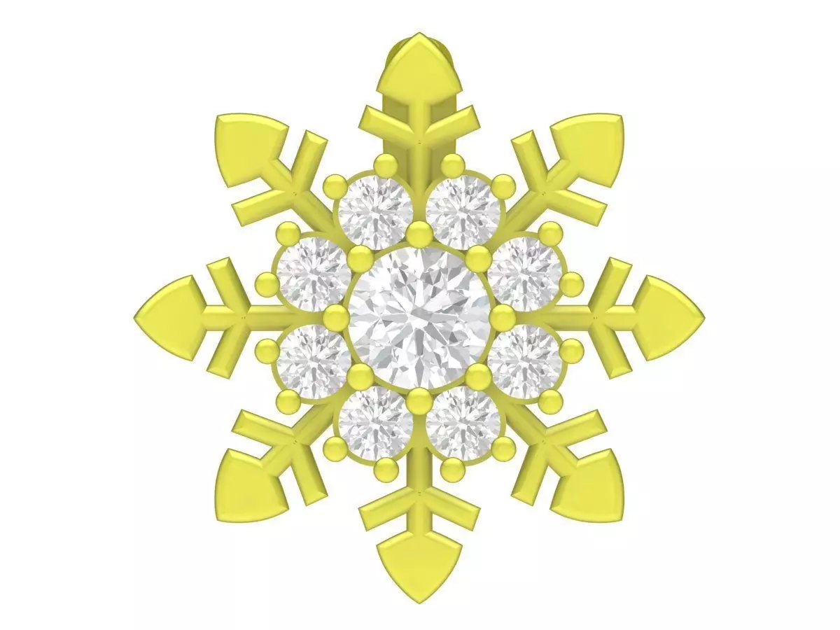 Diamond Snowflake Pendant 4217 3D print model_0