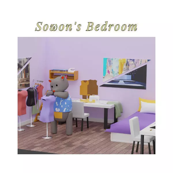 Sowon Bedroom Low-poly 3D model