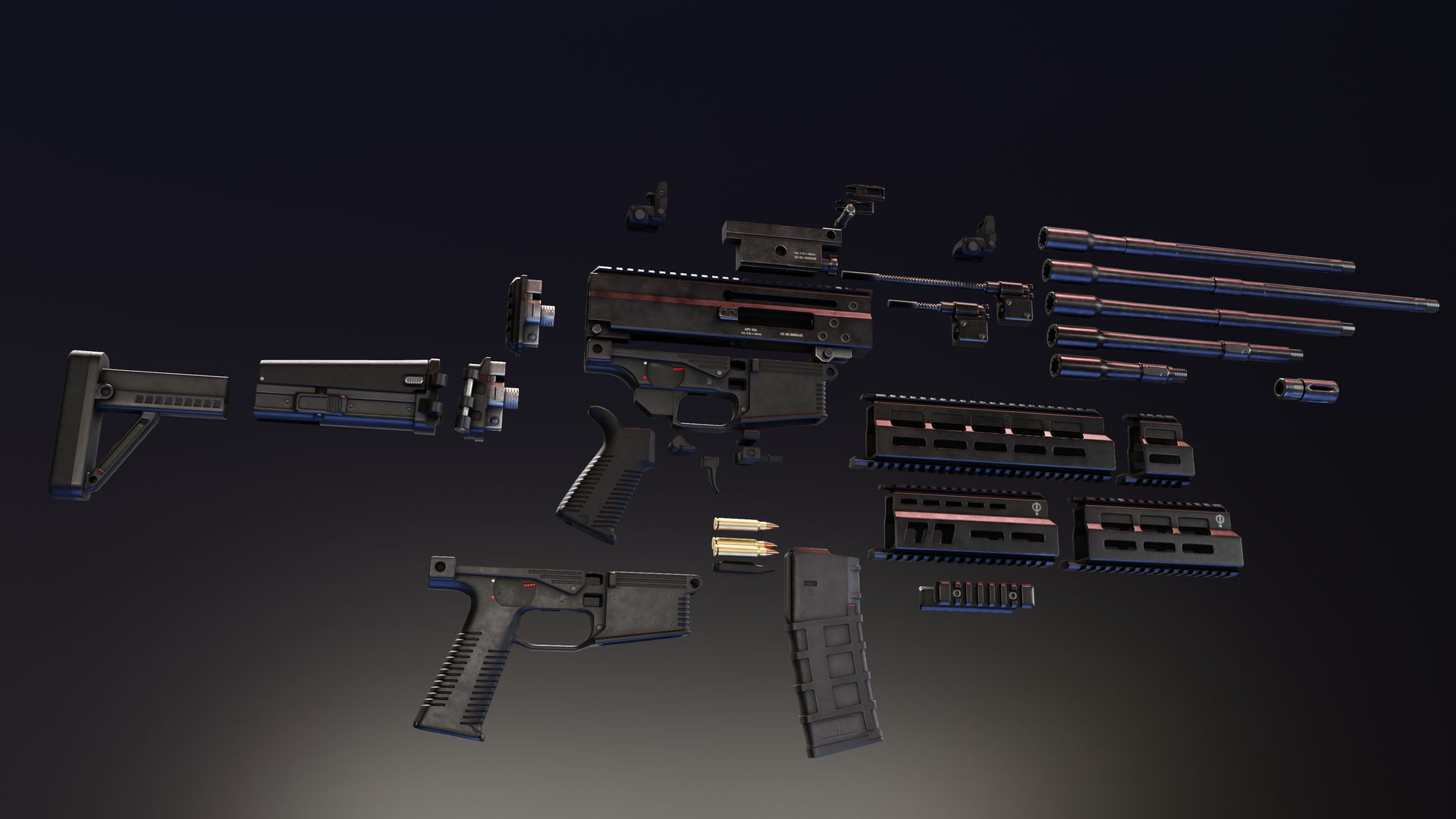 BT APC Rifle Low-poly 3D model_7