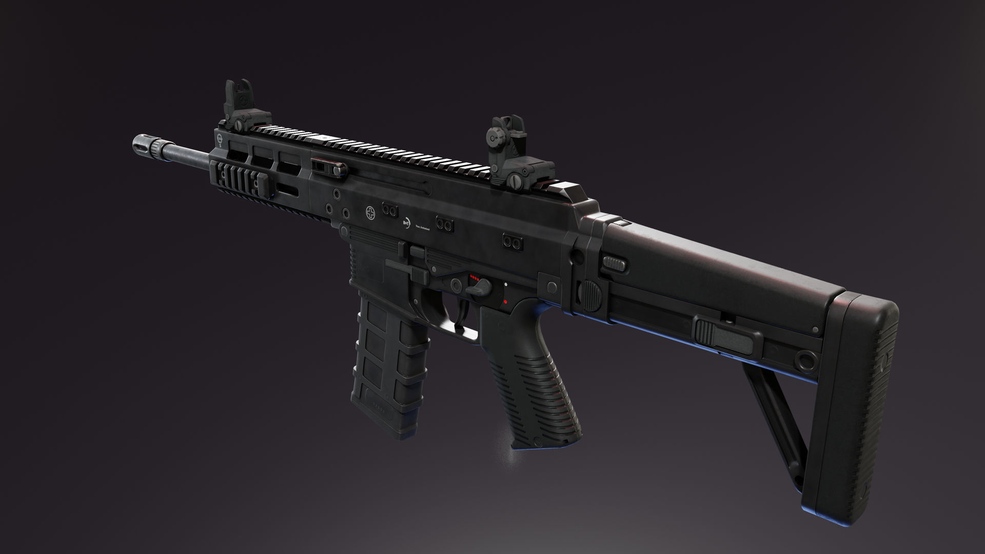 BT APC Rifle Low-poly 3D model_1