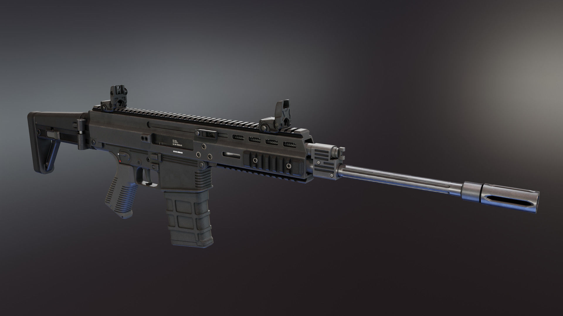 BT APC Rifle Low-poly 3D model_12