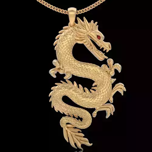 Dragon pendant silver gold printable jewelry 3D model